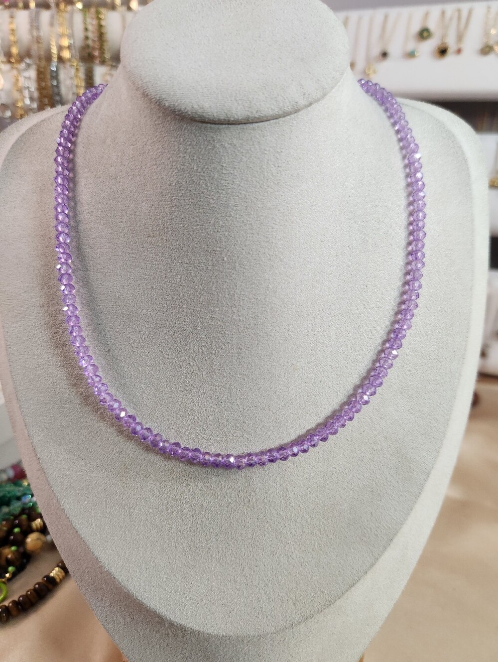 14k Gold Plated Crystal Beaded Necklace